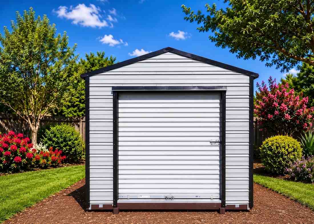 10×14 METAL GARAGE REPO WITH ELECTRIC #26390 FREE DELIVERY