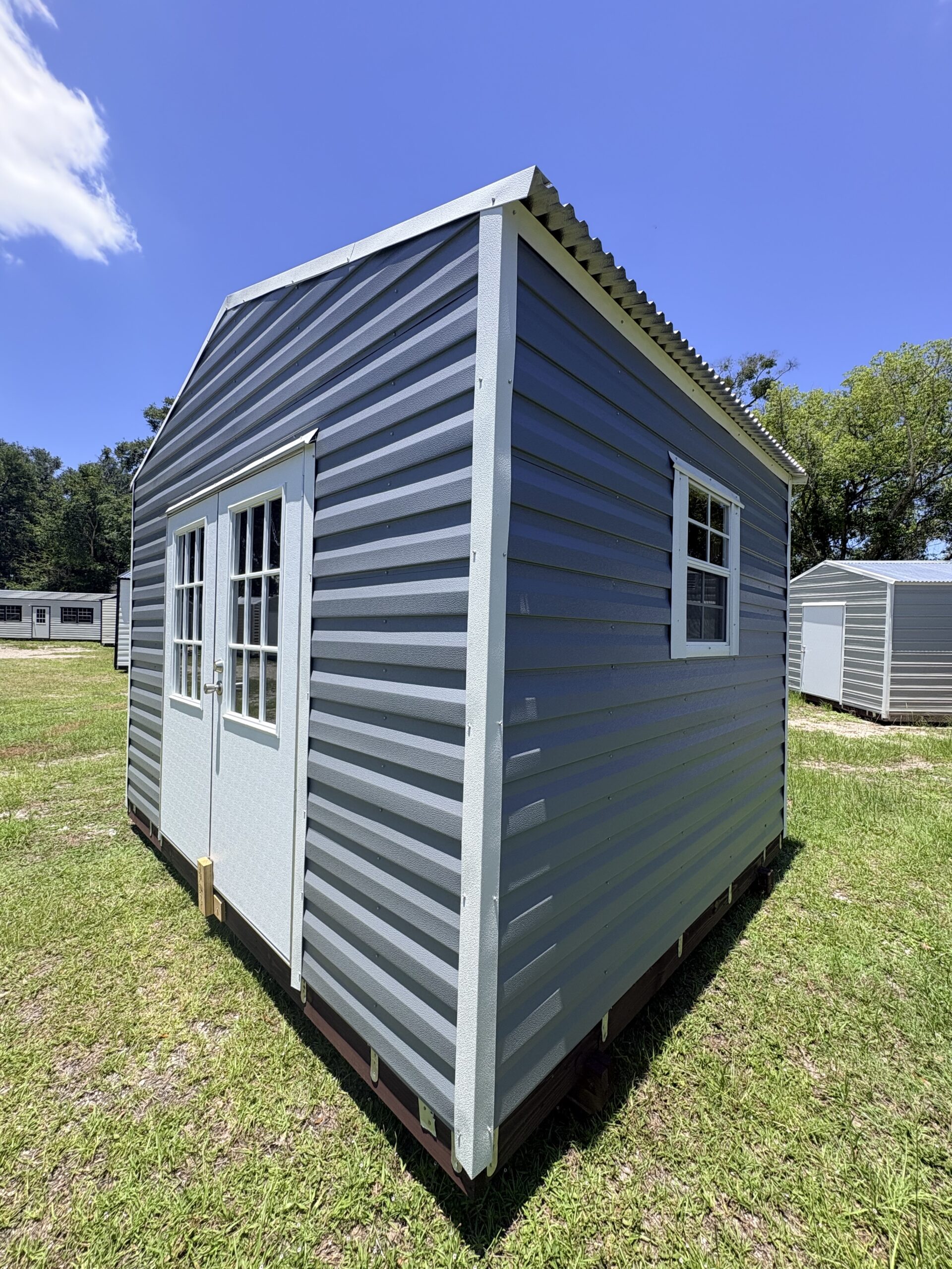 12×10 Metal Garden Shed with Electric Free Delivery Rent to Own Jacksonville 27278