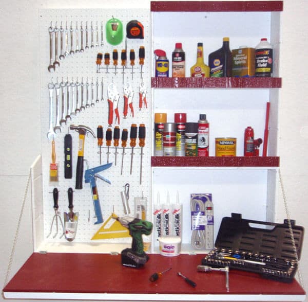 workshop with tool organizer