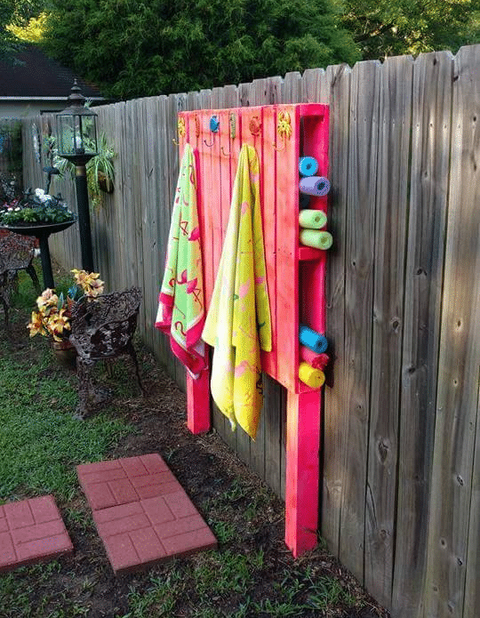 pool noodle pallet storage