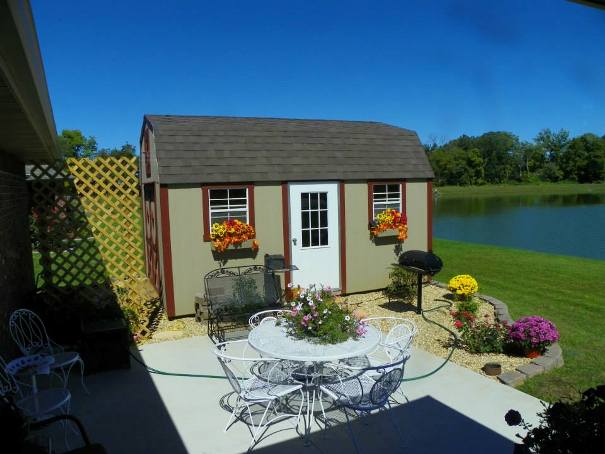 shed with a patio