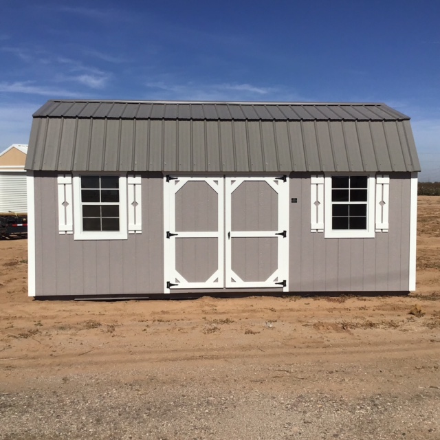 10×20 Side Lofted Barn (Polished Concrete/ White)