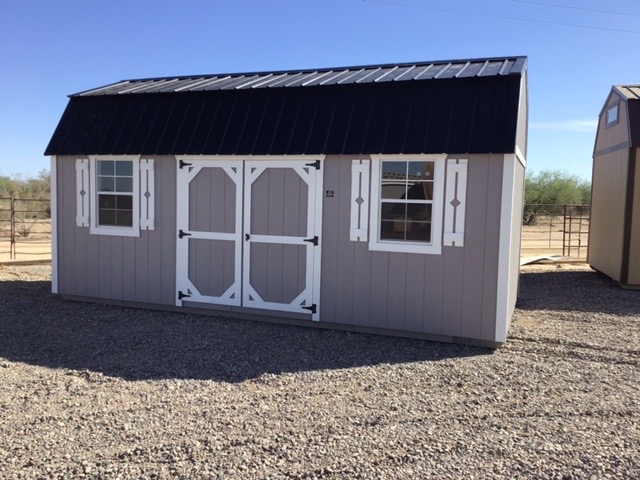 10x20 Side Lofted Barn (Polished Concrete/ White)