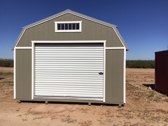 14x24 Lofted Garage (Gray/ White)