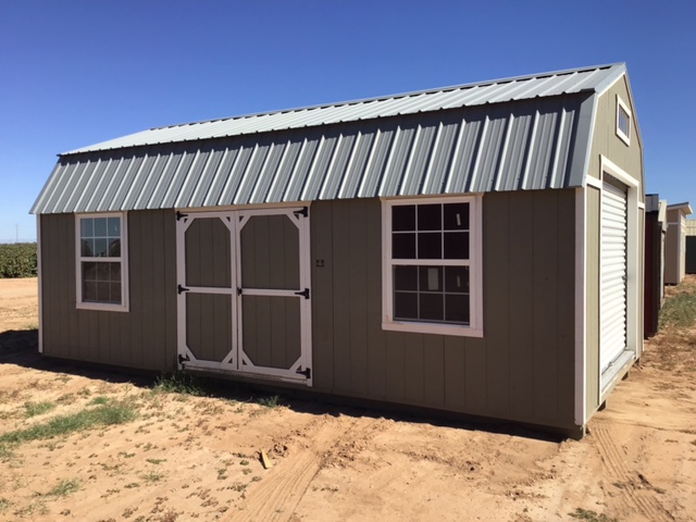 14×24 Lofted Garage (Gray/ White)