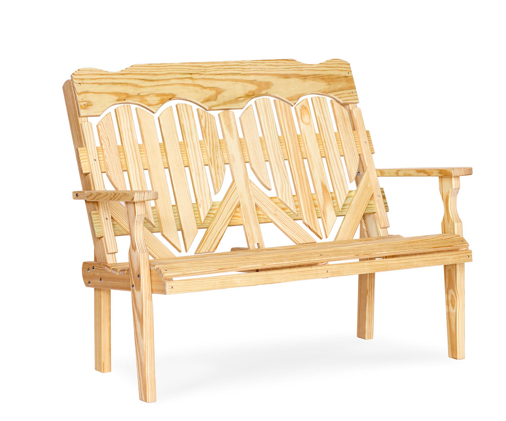 4′ High-Back Heart Bench