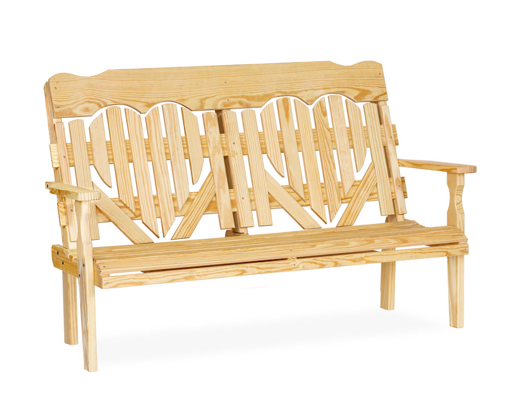 5′ High-Back Heart Bench