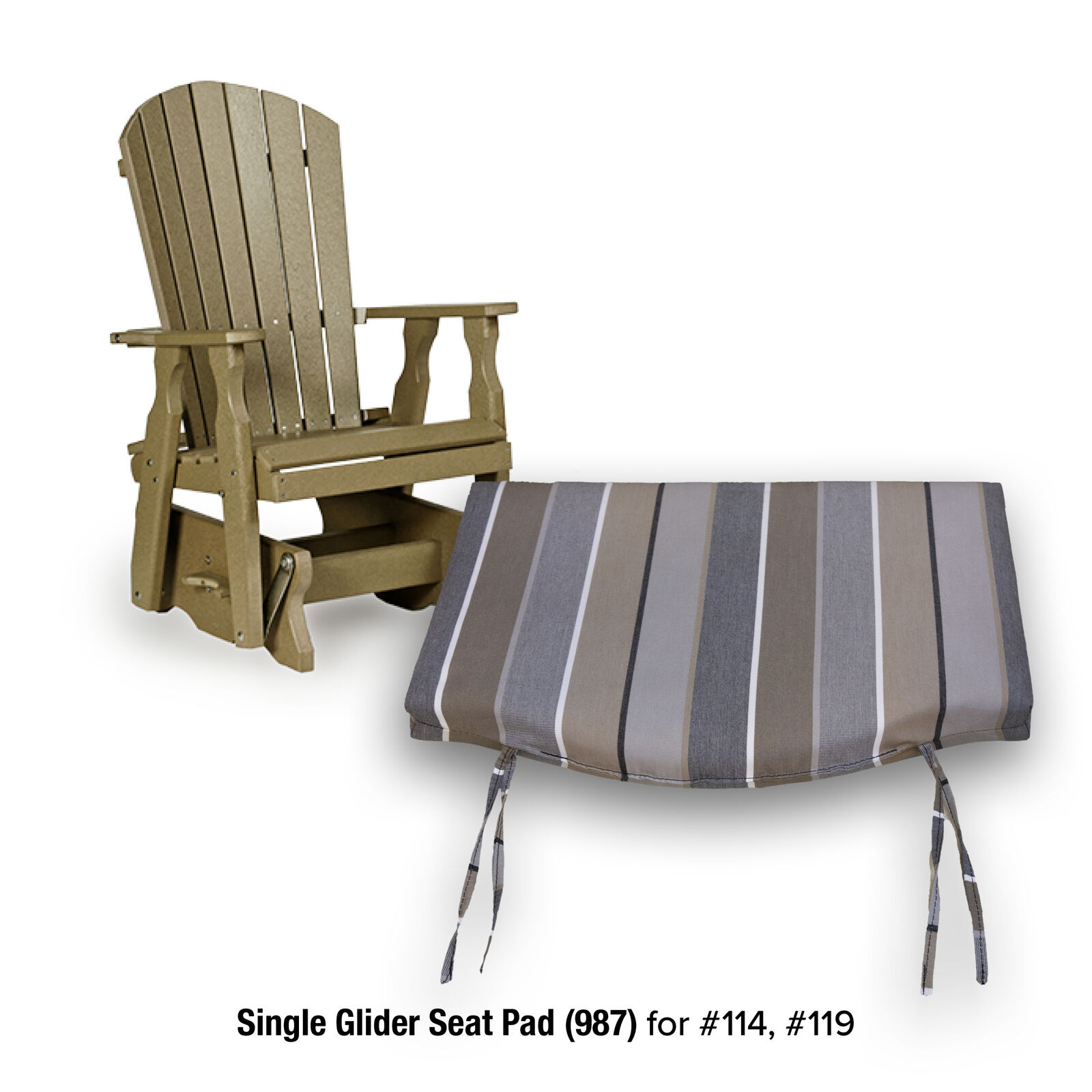 Seat Pad  58”W x 17″D for all 5′ Swings, Gliders, Benches