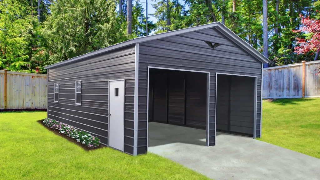 20x25x10 metal garage vertical roof 1024x576