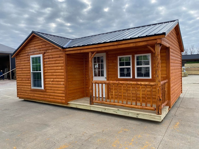 Log Cabin with Side Porch 09