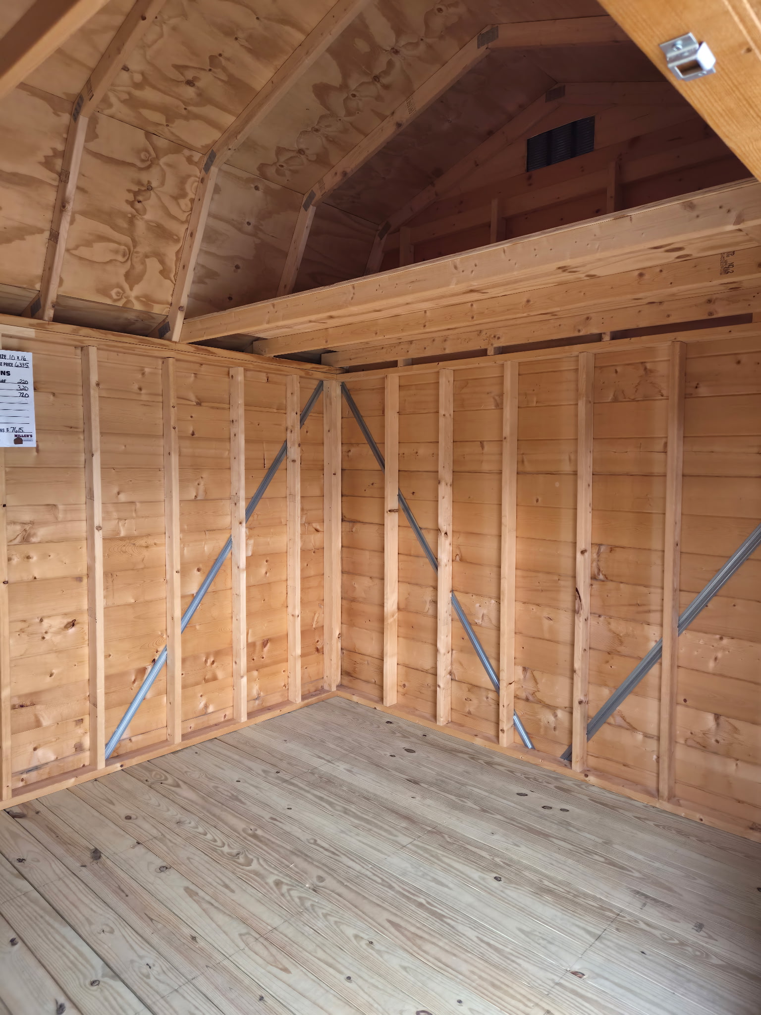 #48 10'x16’ Pine Hi-wall Barn Display Model 7’ walls