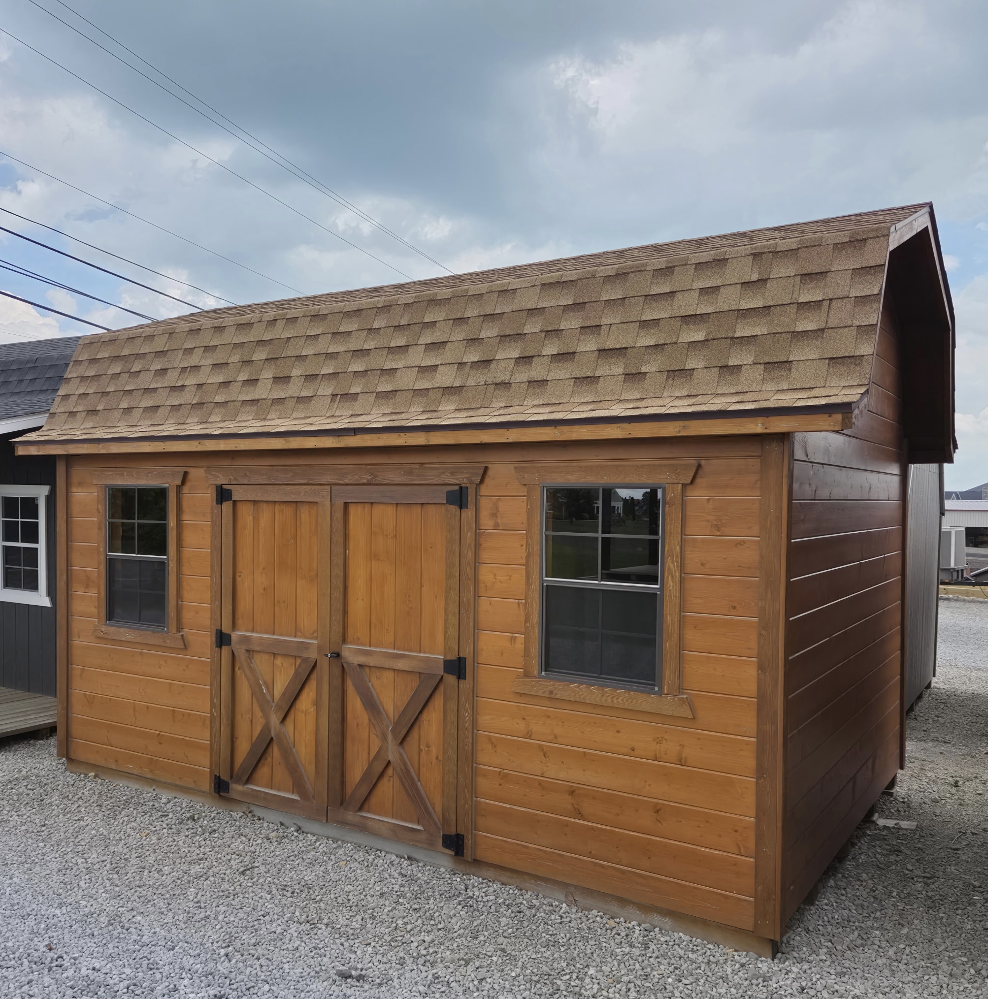 #48 10’x16’ Pine Hi-wall Barn Display Model 7’ walls