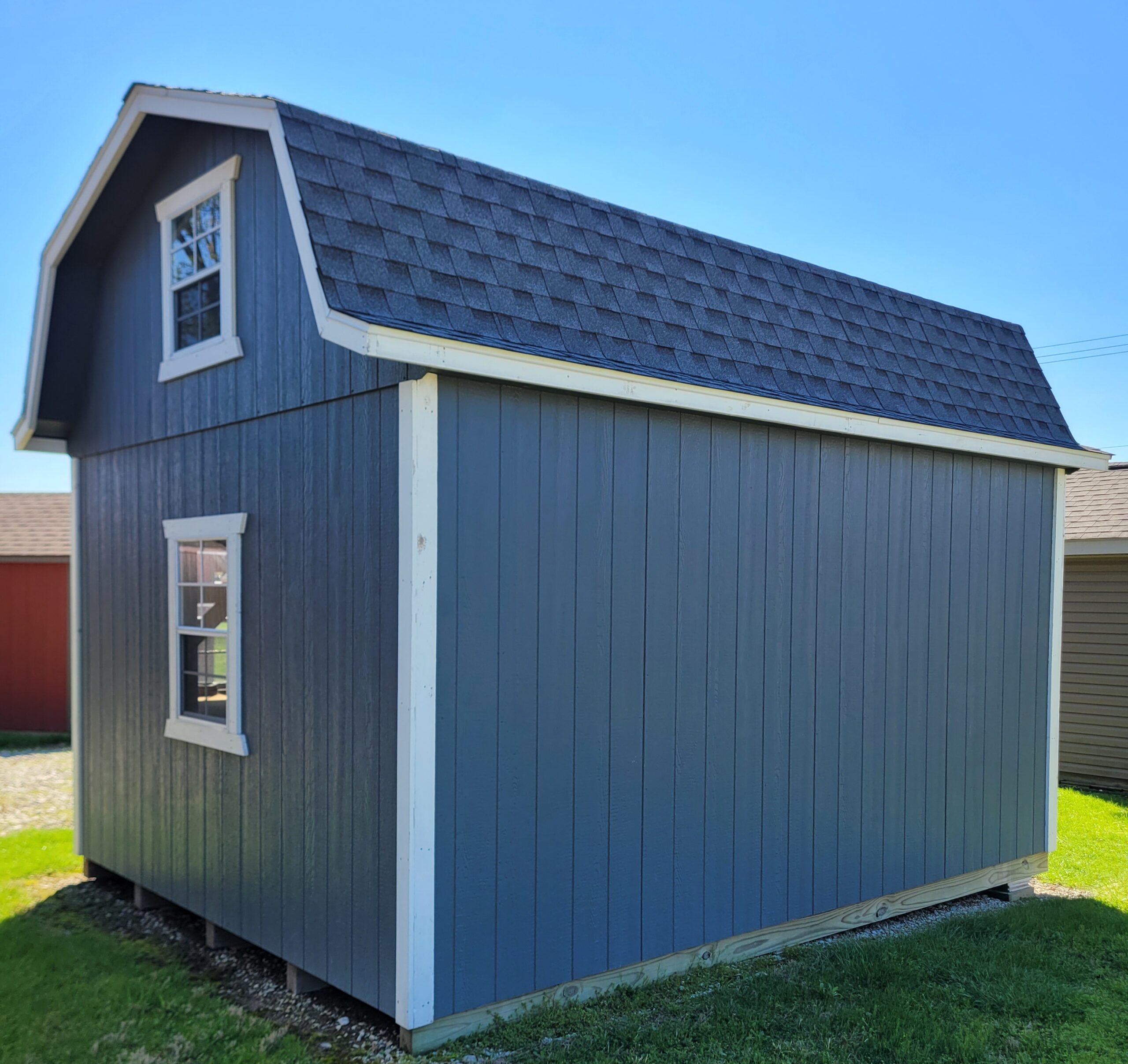 #72 12'x16' 8ft wall Hi-wall lofted Barn with pull down stairs