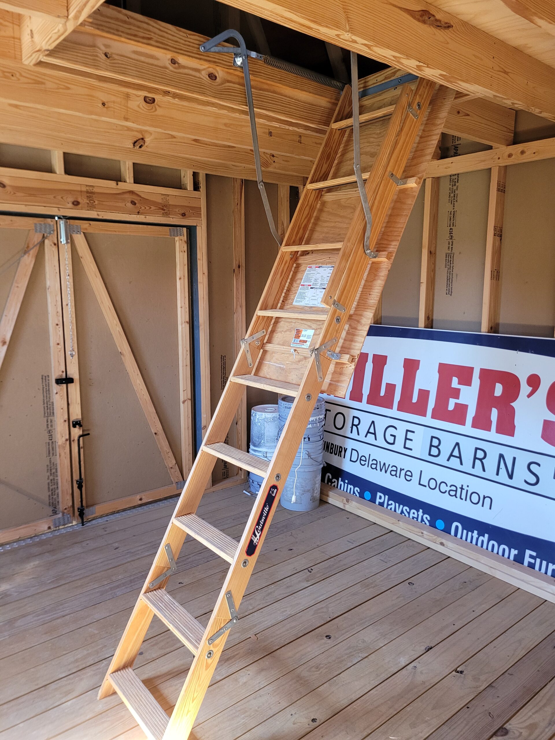 #72 12'x16' 8ft wall Hi-wall lofted Barn with pull down stairs