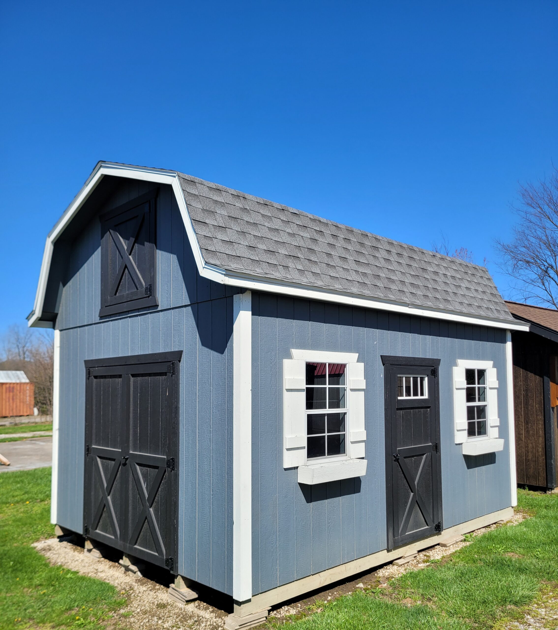 #12 12’x16′ 8ft wall Hi-wall lofted Barn with pull down stairs