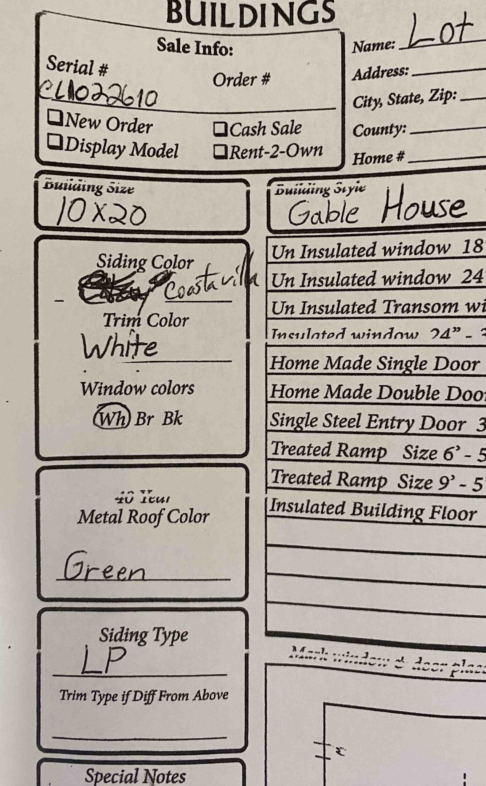 Gable House 10 x 20