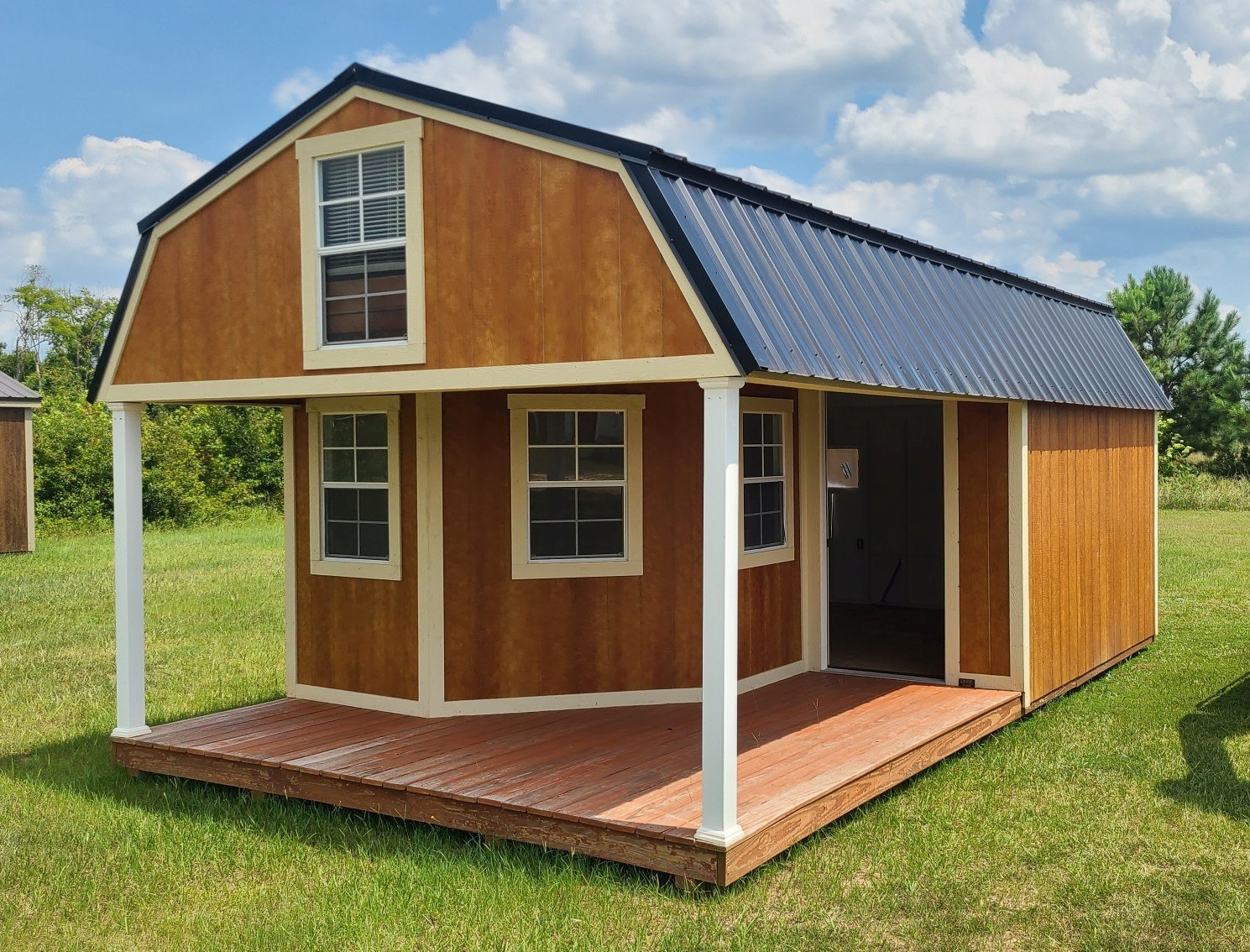 14×24 Deluxe Lofted Porch Cabin (5501)