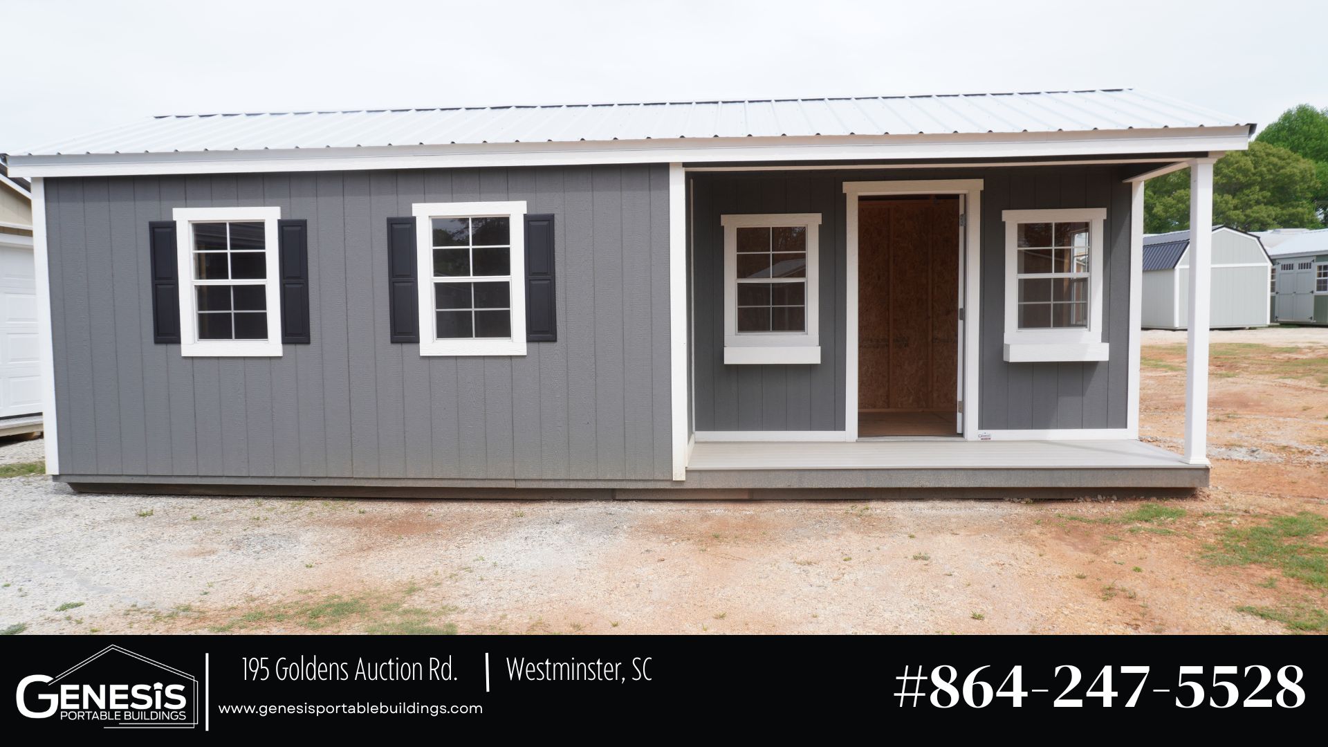 ***REPO*** 12×28 Corner Porch Cabin